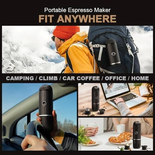 Electric Portable Coffee Maker - 80ml NS Pods and Ground Coffee