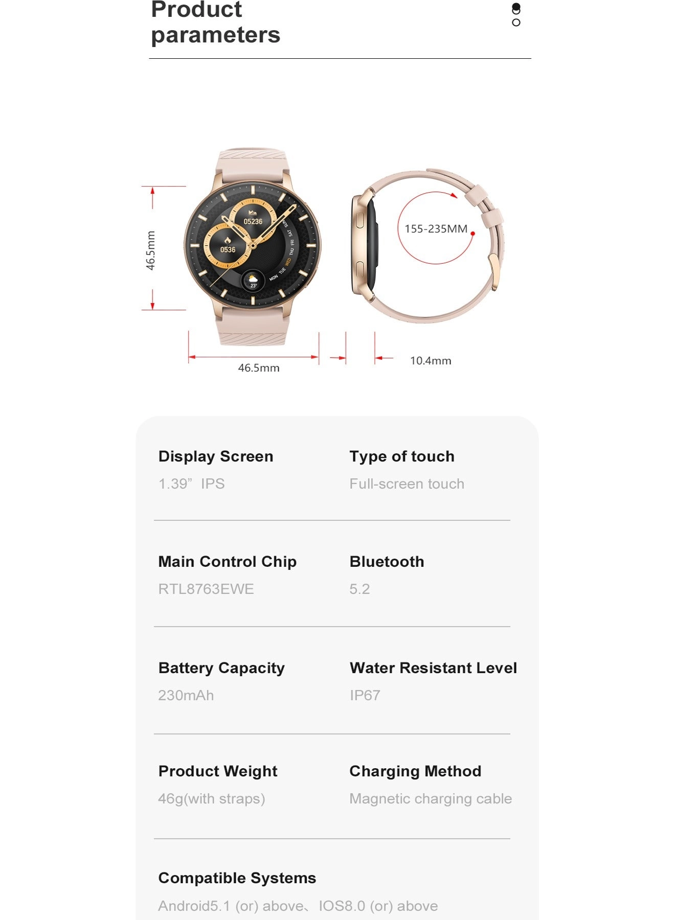 BW0608B 45.6mm zinc alloy + plastic