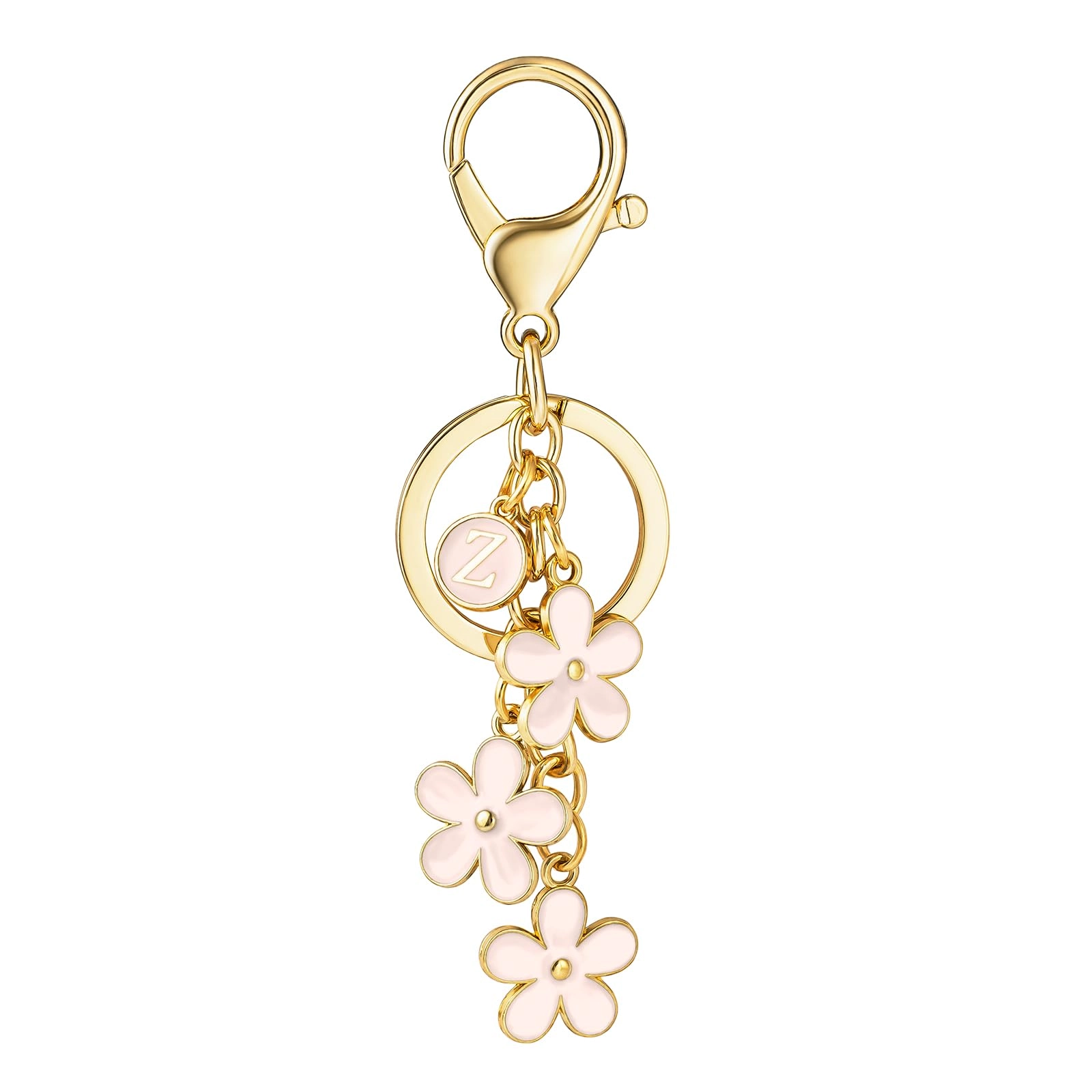 Initial Keychain - Floral