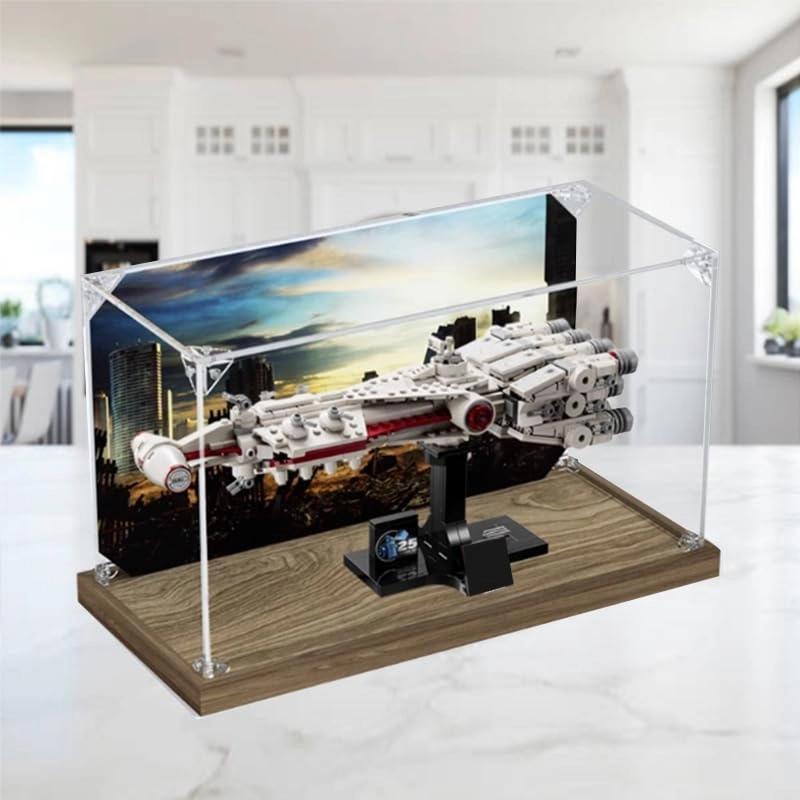 Display Case - for 75376 35x15x20cm Wood Bottom+Background