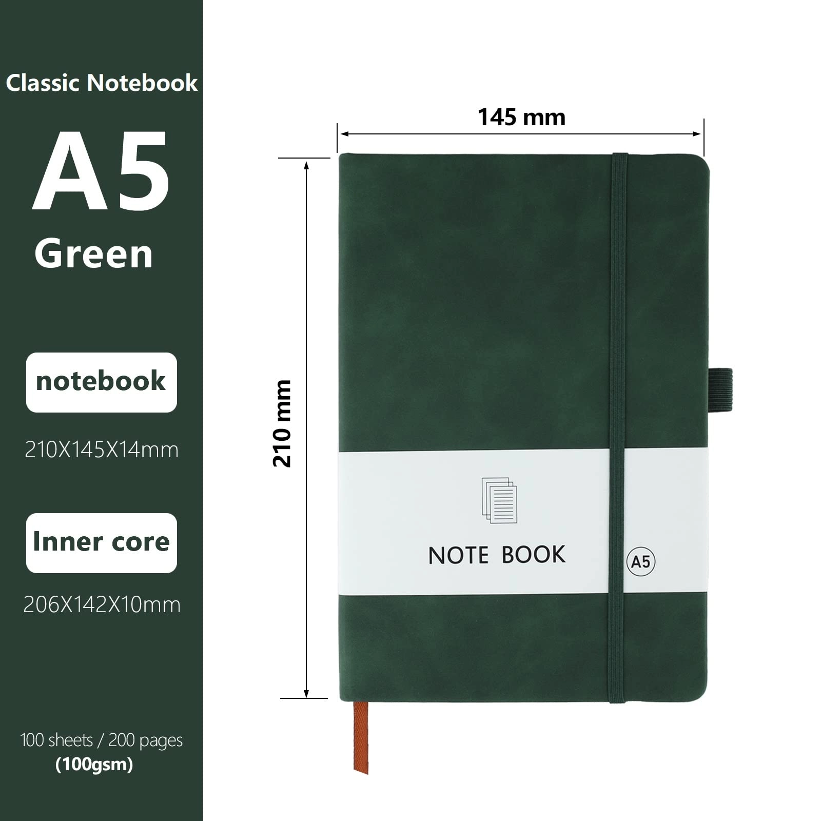 A5 Notebook A5 Hardcover - Lined 100 Sheets