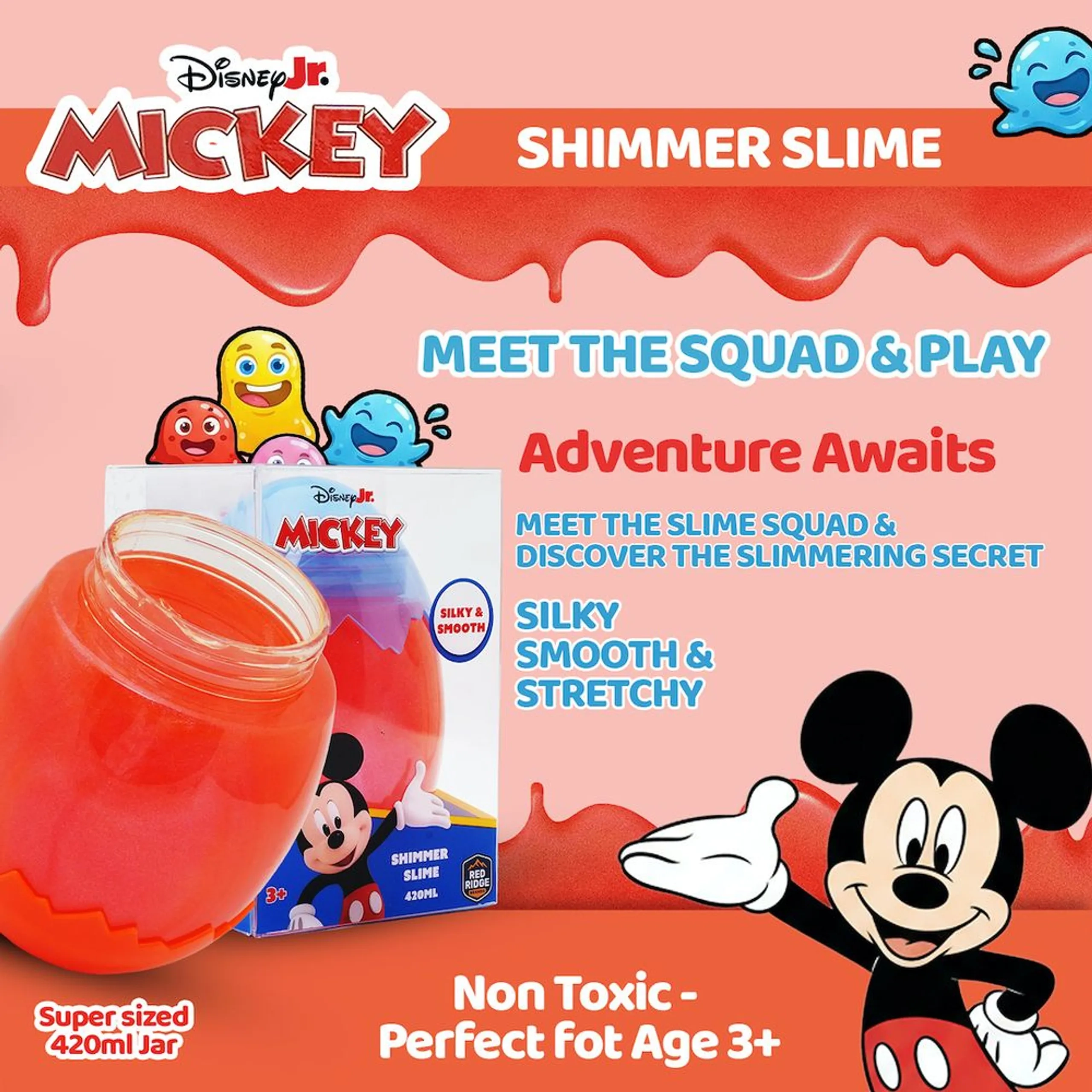 Mickey Shimmer Slime - 420 ml Red