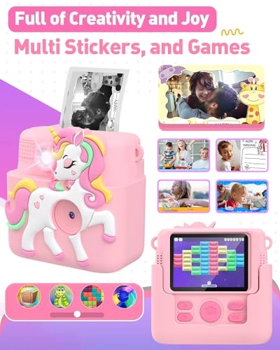 instant print camera for kids - 1080P 8MP