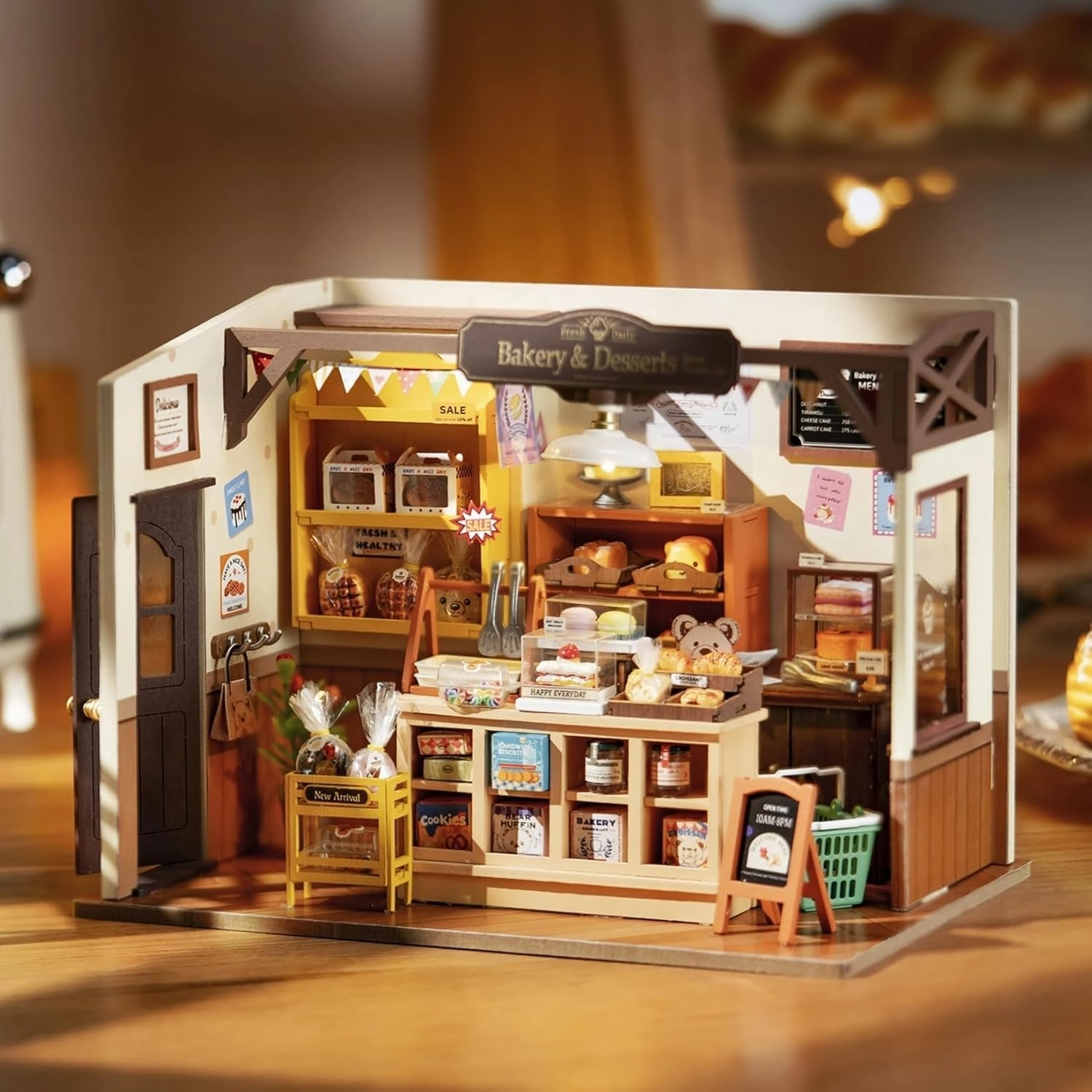 RoWood Miniature Wooden Doll House Bakery - DIY Wood