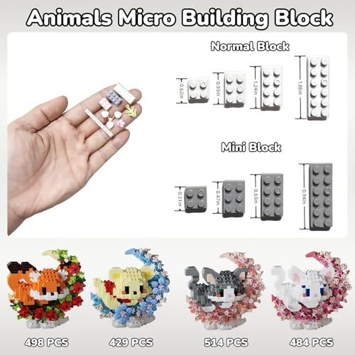 Micro Building Block Sets - Fox Pig Dog Cat Animal, Cartoon