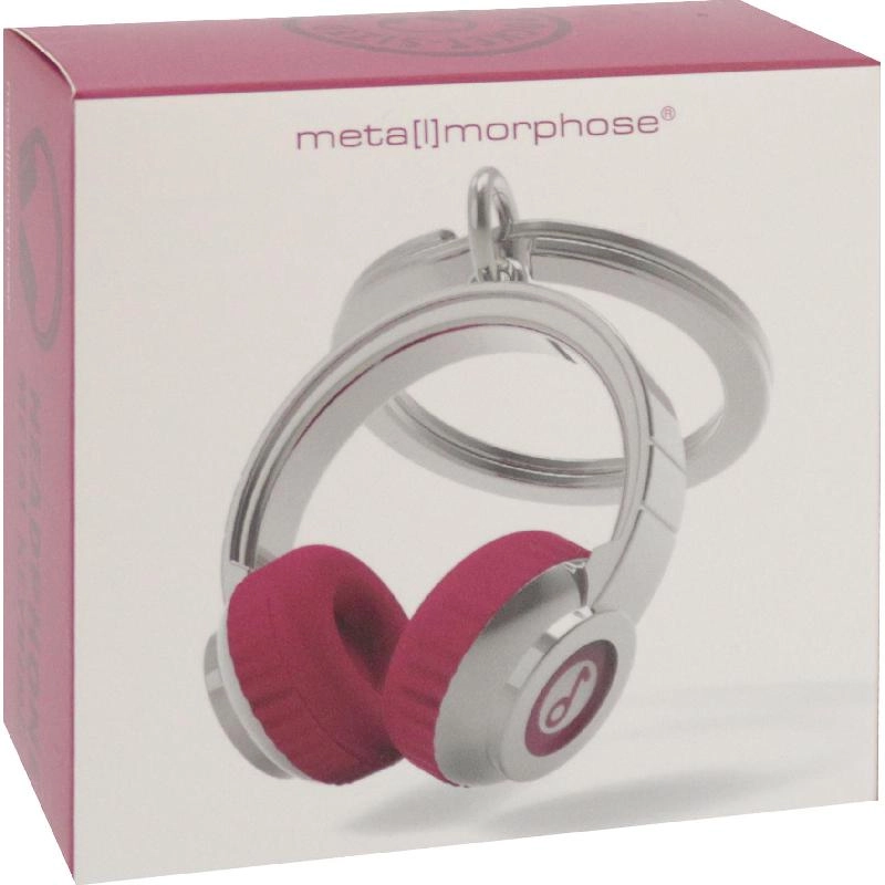 Headphone Keychain - Red Metal