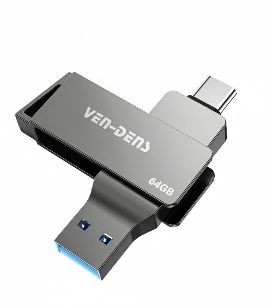 VEN-DENS 2-in-1 USB 3.2 Flash Drive - USB 3.2 Gen 2 Type-C & USB-A 64GB