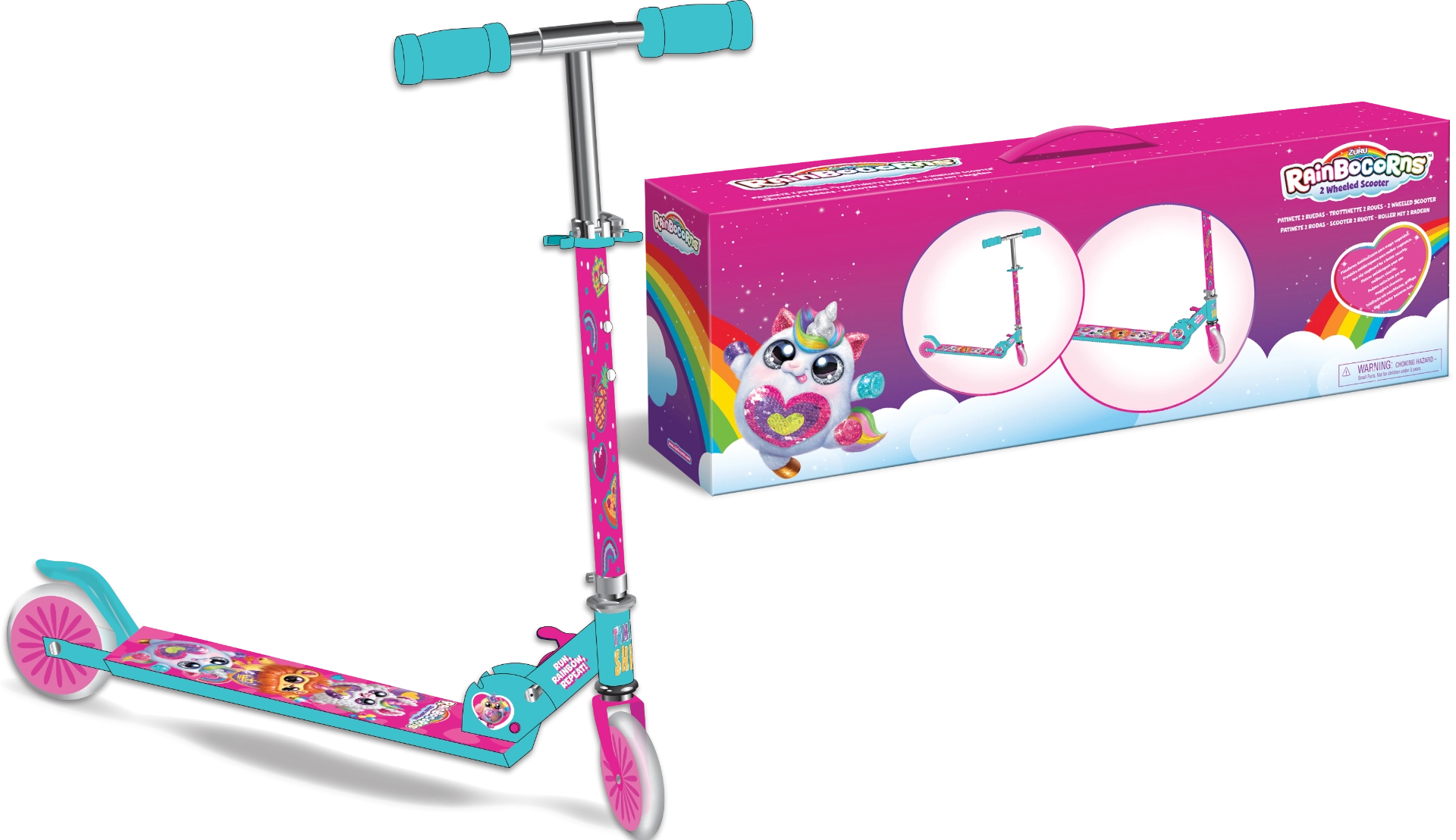 Rainbocorns 2-Wheel Kick Scooter – Foldable