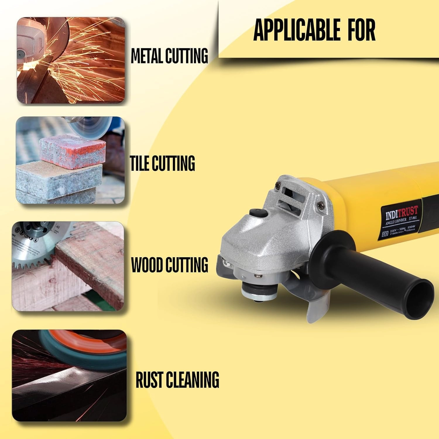 801 angle grinder - 950W 10pc Wheel set