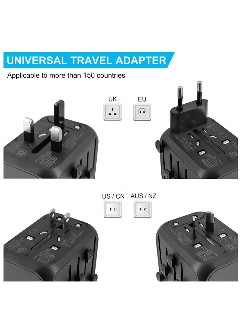 International Power Plug Adapter - 3 USB Ports 1 Type-C Port 4 AC Outlet