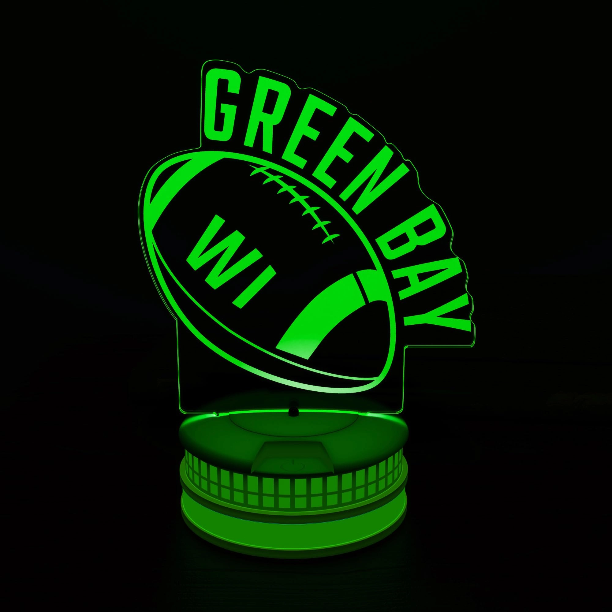 clorurbanlive 3D Football Green Bay Night Light - USB Green Bay Multicoloured#2