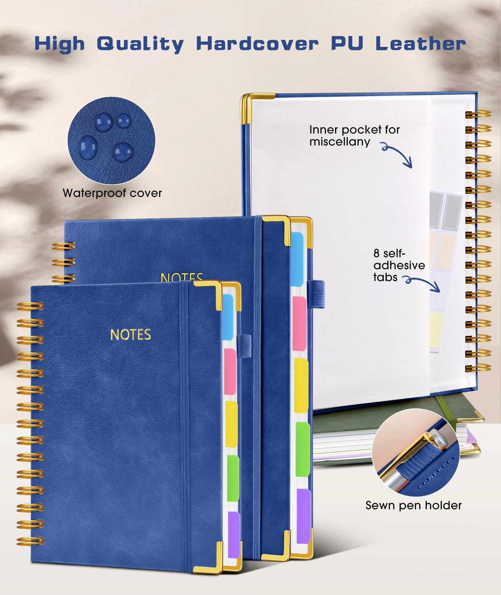 Hardcover Spiral Notebook A5 Spiral - Lined 300 Pages