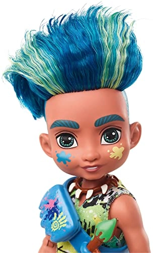 Slate Poseable Prehistoric Fashion Doll - Blue Hair with Dinosaur Pet Ages 4+