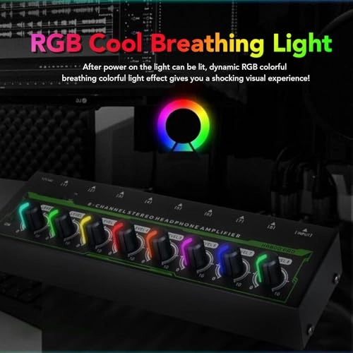 8 Channel Headphone Amplifier - Independent Volume Control 6.35mm Stereo