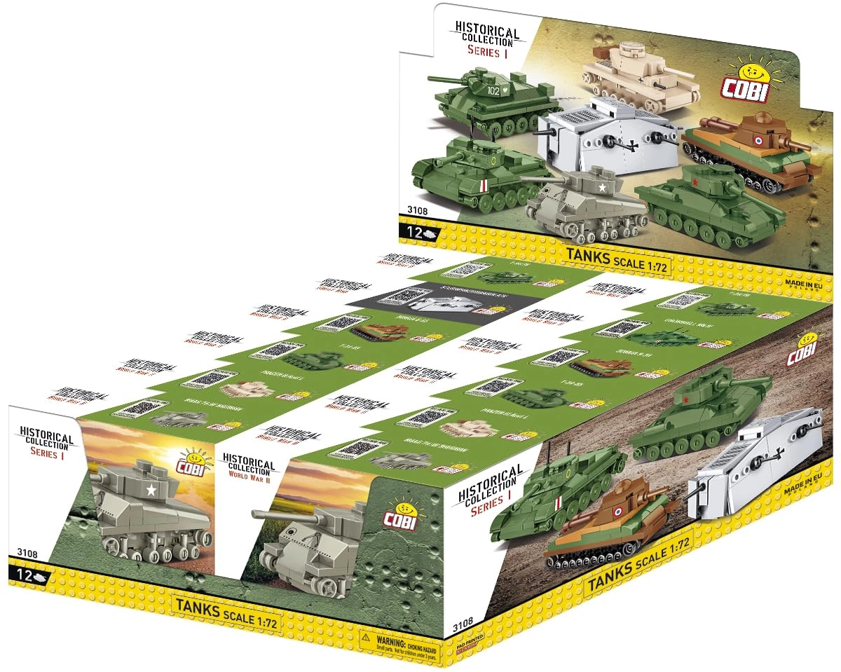 COBI T34/75 - 1:72 + Sherman M4A3 + Panzer III Ausf. L + Cromwell Mk.IV + T-34-85 + SOMUA S-35 + A7V