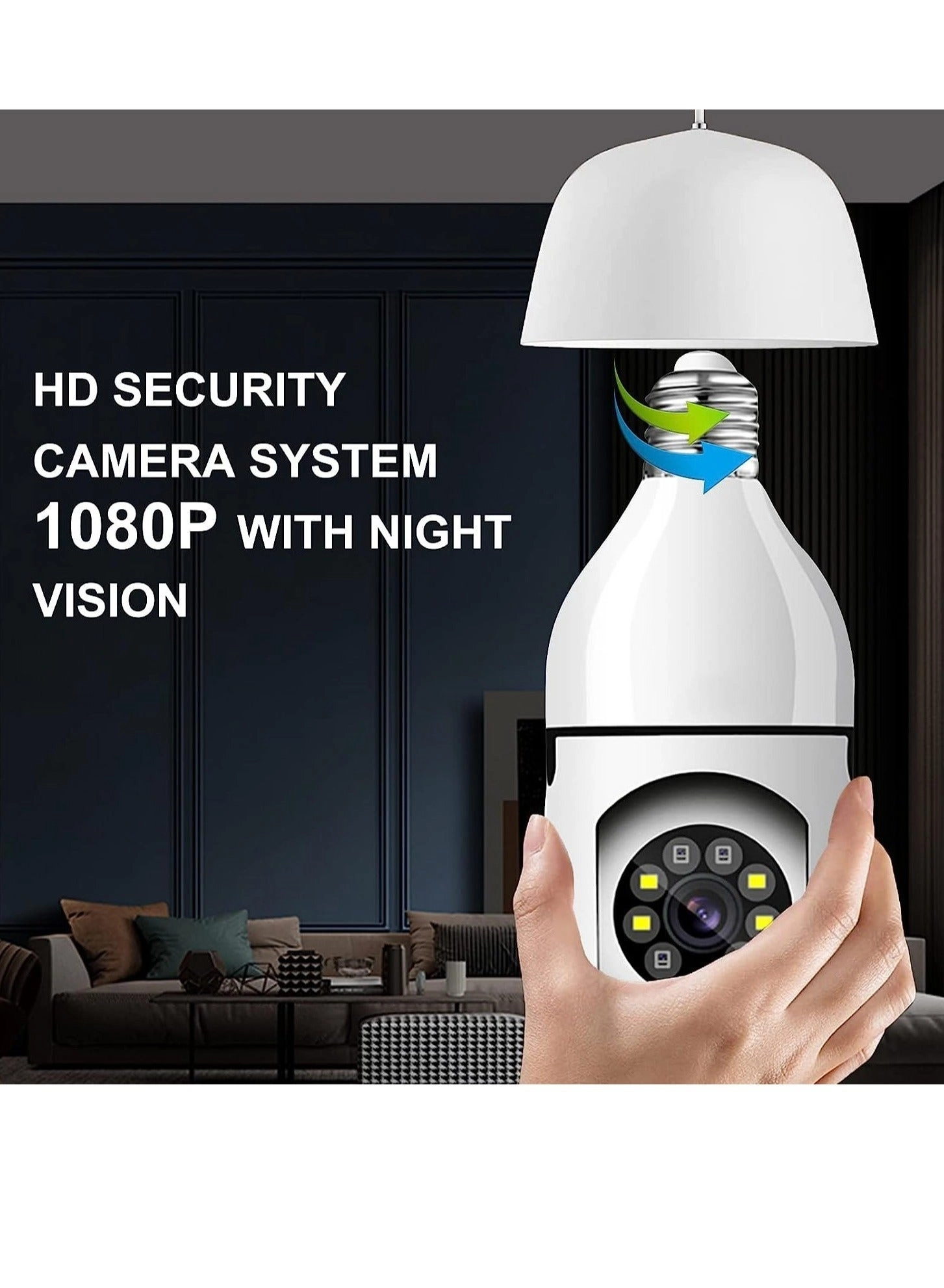Wireless Light Bulb Camera 1080p Bundle