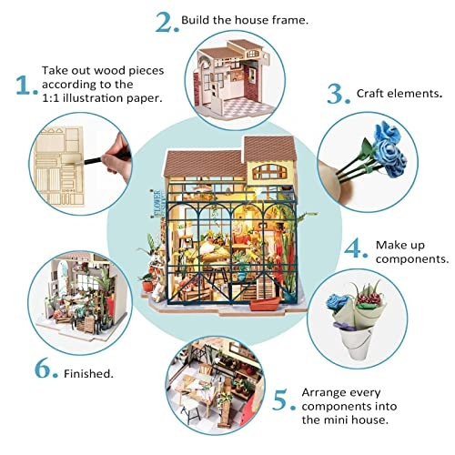 DIY Miniatures Dollhouse Kit - Emily's Florist 1/24