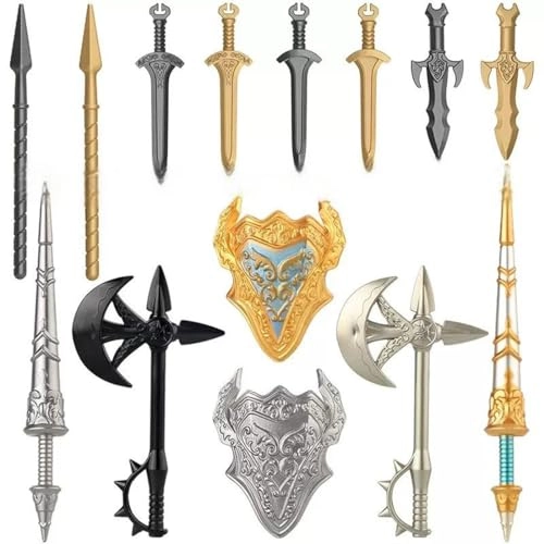 Medieval Knight Weapon Building Block Set - 14 Pieces