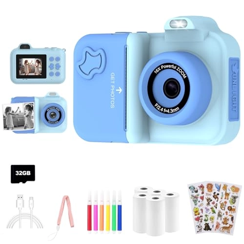 Kids Camera Instant Print - 1080P Dual-Lens