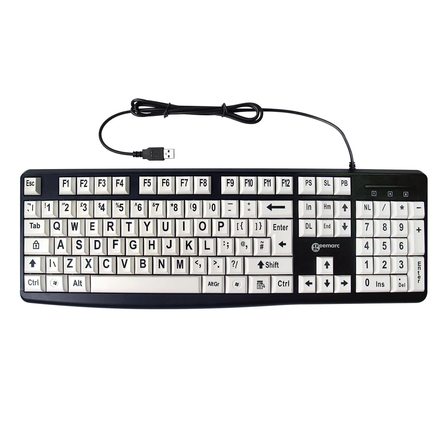 Geemarc Telecom Wired Alphanumeric Keyboard - UK Wired