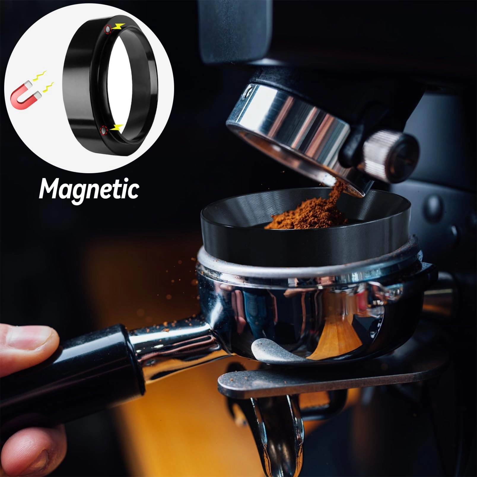 Espresso Tamper + WDT Tool + Espresso Dosing Funnel + Silicone Gel Tamper Mat + Espresso Accessories