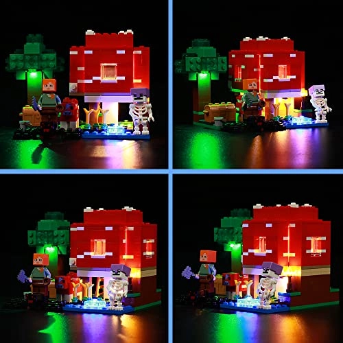 Led Light Kit for Lego The Mushroom House 21179 - Compatible with Minecraft Bricks Multicolor