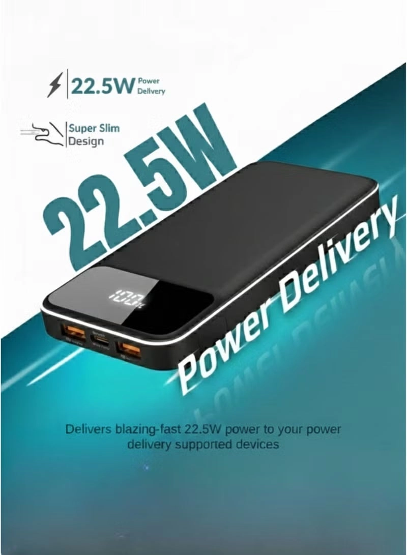 Portable Fast Charge Power Bank - 20000mAh