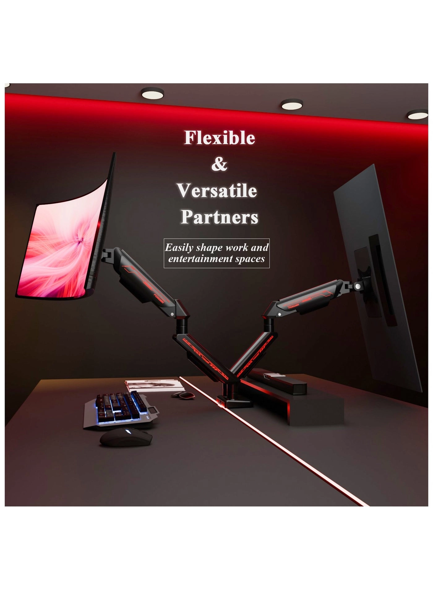 PC Monitor Arm - Dual Arm 17-35 inches 75x75mm 100x100mm