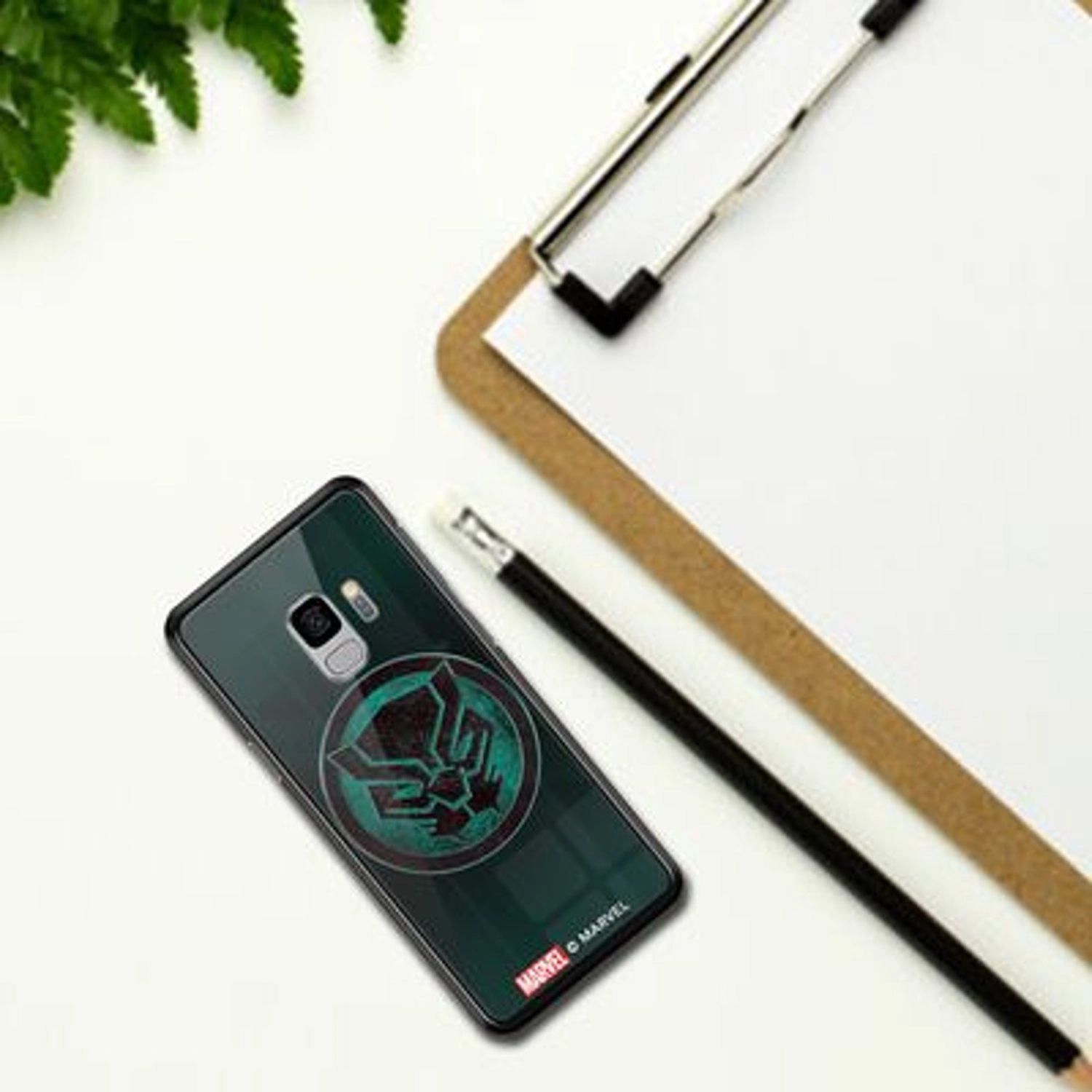 Green Logo Black Panther Cover for Galaxy S9