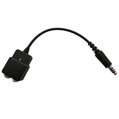 General Aviation to Helicopter Headset Adapter - Twin Plugs to U174U