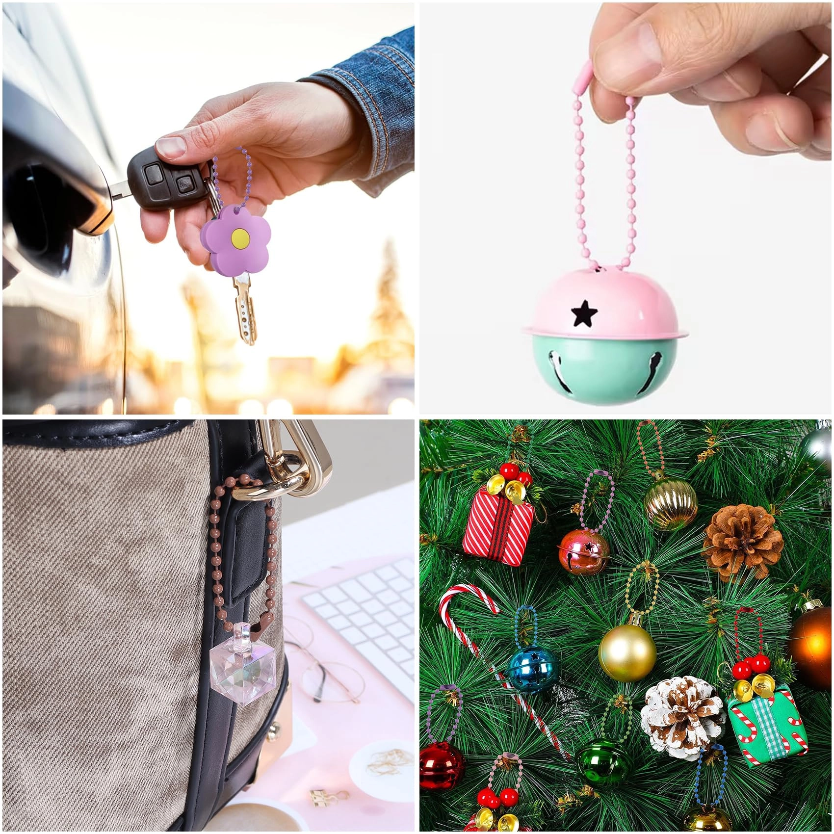 Ball Beads Chains - 20Pcs Purple 4 Inch