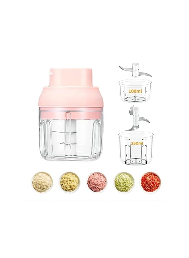 Mini Food Chopper and Processor - 250ml + 100ml Rechargeable