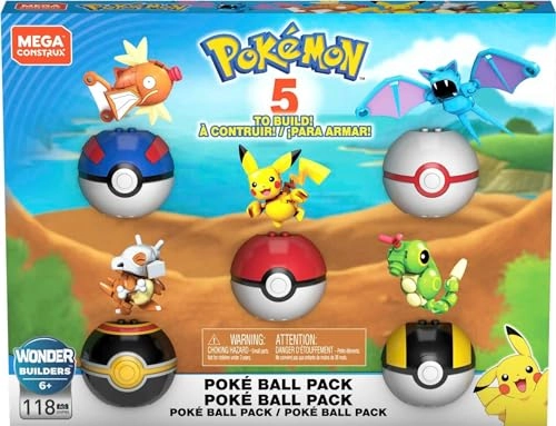 Pokemon Building Box - Cubone Zubat Caterpie Magikarp Pikachu