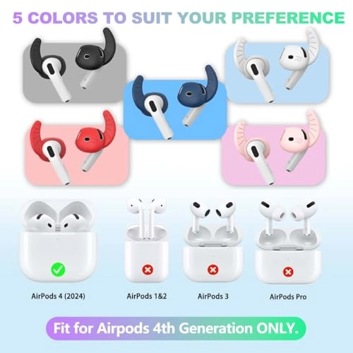 Ear Hooks for AirPods 4 - 5 Pairs Anti-Slip