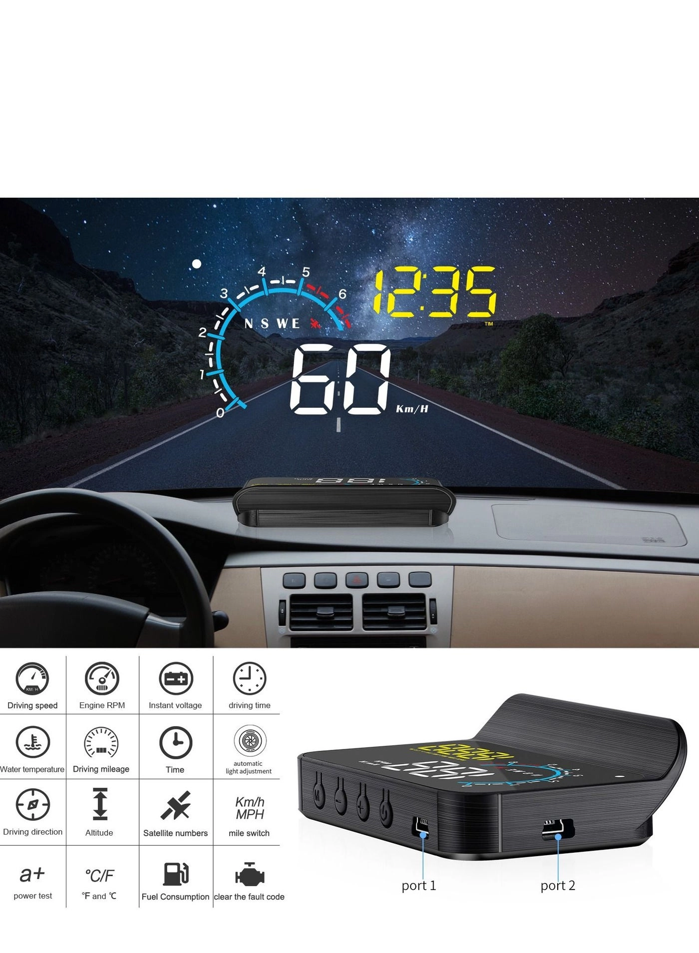 Head Up Display - M12 Vehicle Speed Meter