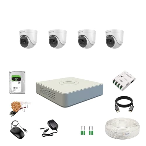 4 Channel Turbo HD DVR + 2 MP Outdoor Dual Light Camera + 2 MP Indoor Dual Light Camera + 1 TB HDD + CCTV Cable + 4 Channel Power Supply + BNC/DC Connectors + HDMI Cable