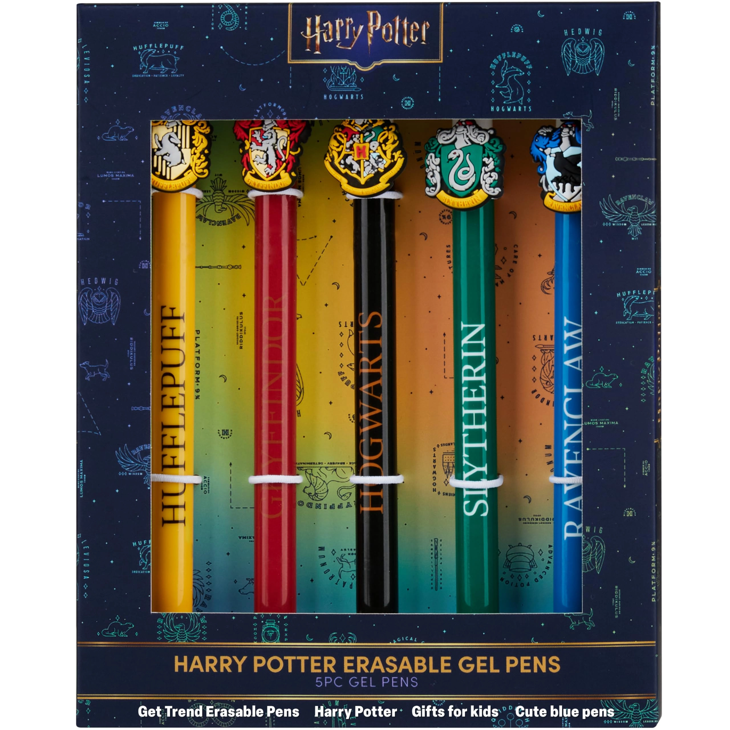 PYRAMID Harry Potter Erasable Gel Ink Pens - 5pcs 0.02in Inches