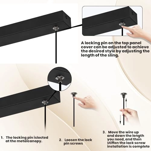 Modern LED Strip Chandelier - up to 100cm