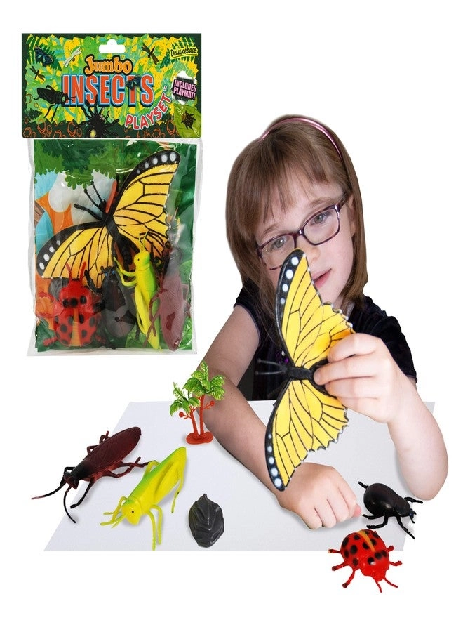 Deluxebase Jumbo Playset - Insects & Butterflies Figurines 9 pcs