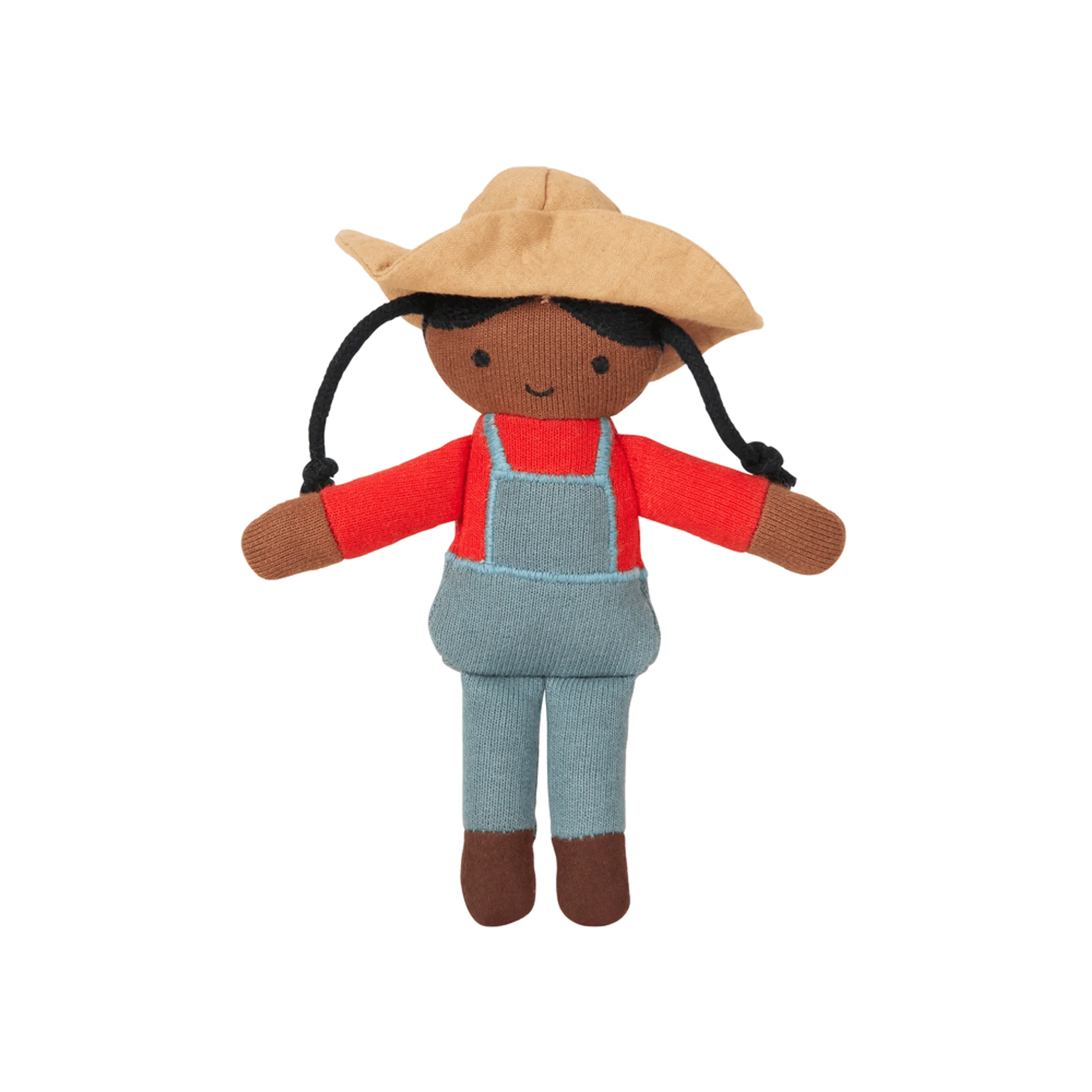 Fabelab Pocket Friend Plush Toy - Farmer Laura - 11 x 3 x 14 cm 100% Organic Cotton