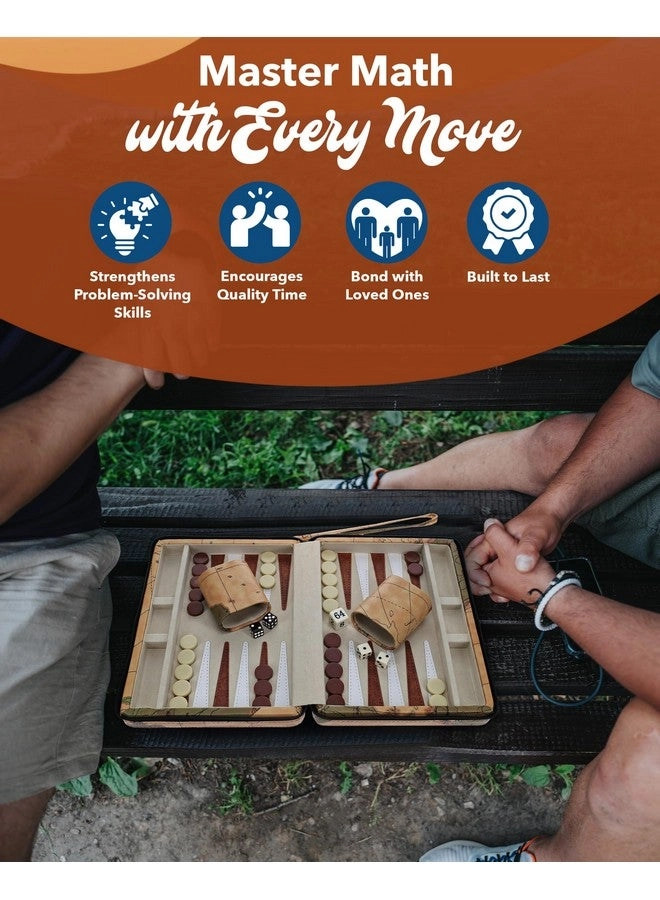 Backgammon Board - Magnetic Map Style + Carrying Strap