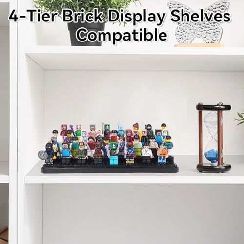 Minifigure Display Stand - 4-Tier Holds 38 Figures Black Pack