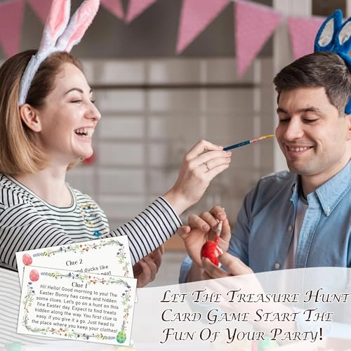 Easter Scavenger Hunt Game - 18 years and up 16 easter-style clue cards and 16 vintage-looking envelopes