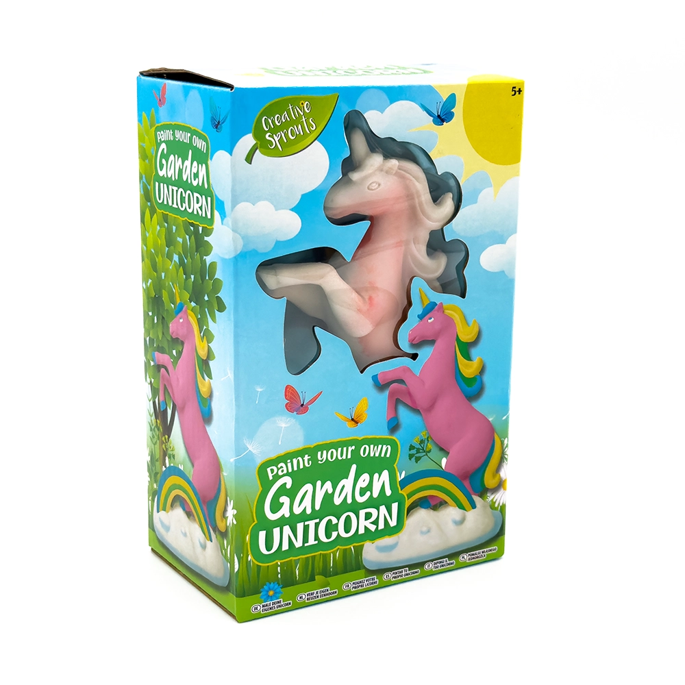 RMS Paint Your Own Garden Unicorn - 1 unicorn figurine 4 paints 1 brush
