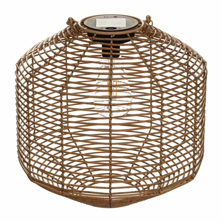 Natural Rattan Solar Lamp H30 - Solar 61 X 61 X 32