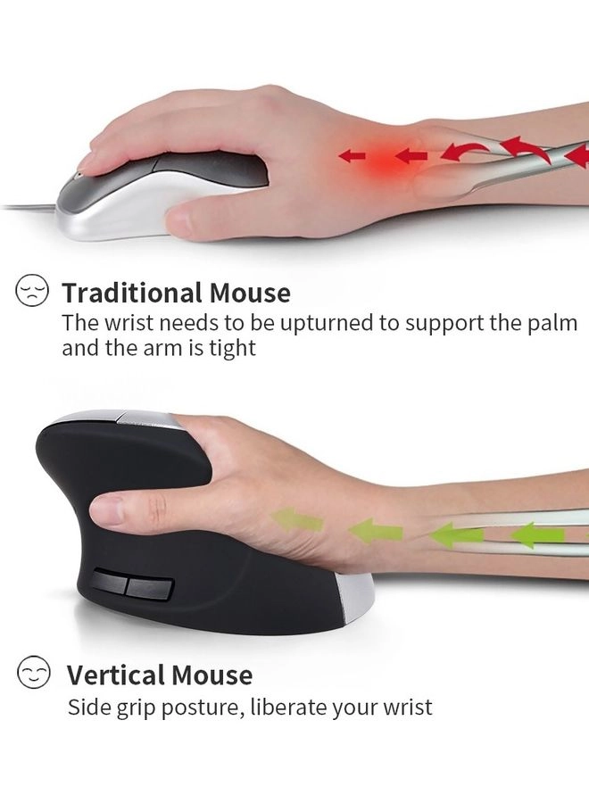6D Optical Vertical Mouse - Wired