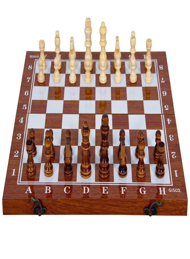 GISCO Foldable Chess Board Set - Wooden Handcrafted Non-Magnetic