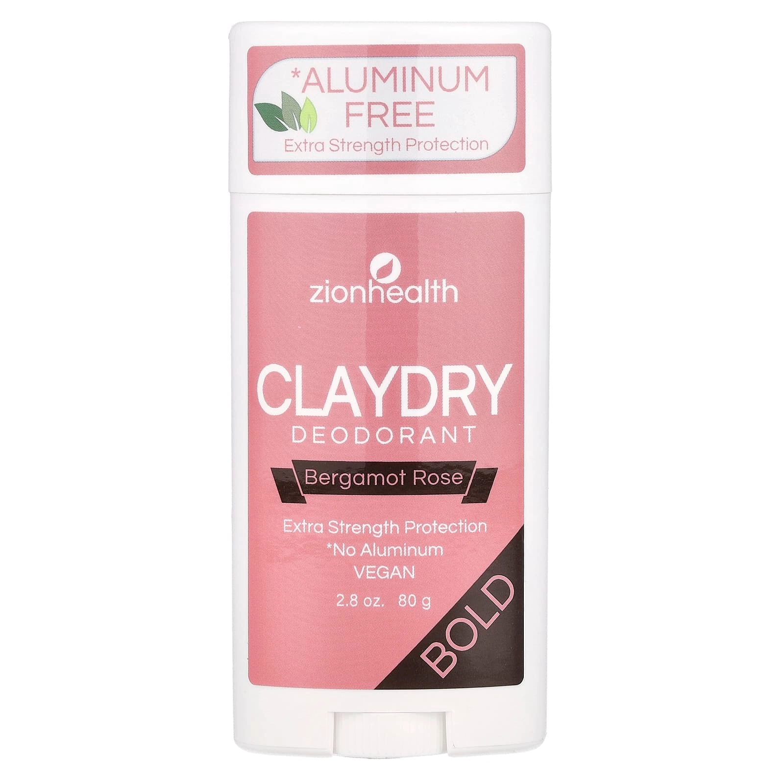 Zion Health Bold ClayDry Deodorant - Bergamot Rose 2.8 oz (80 g)