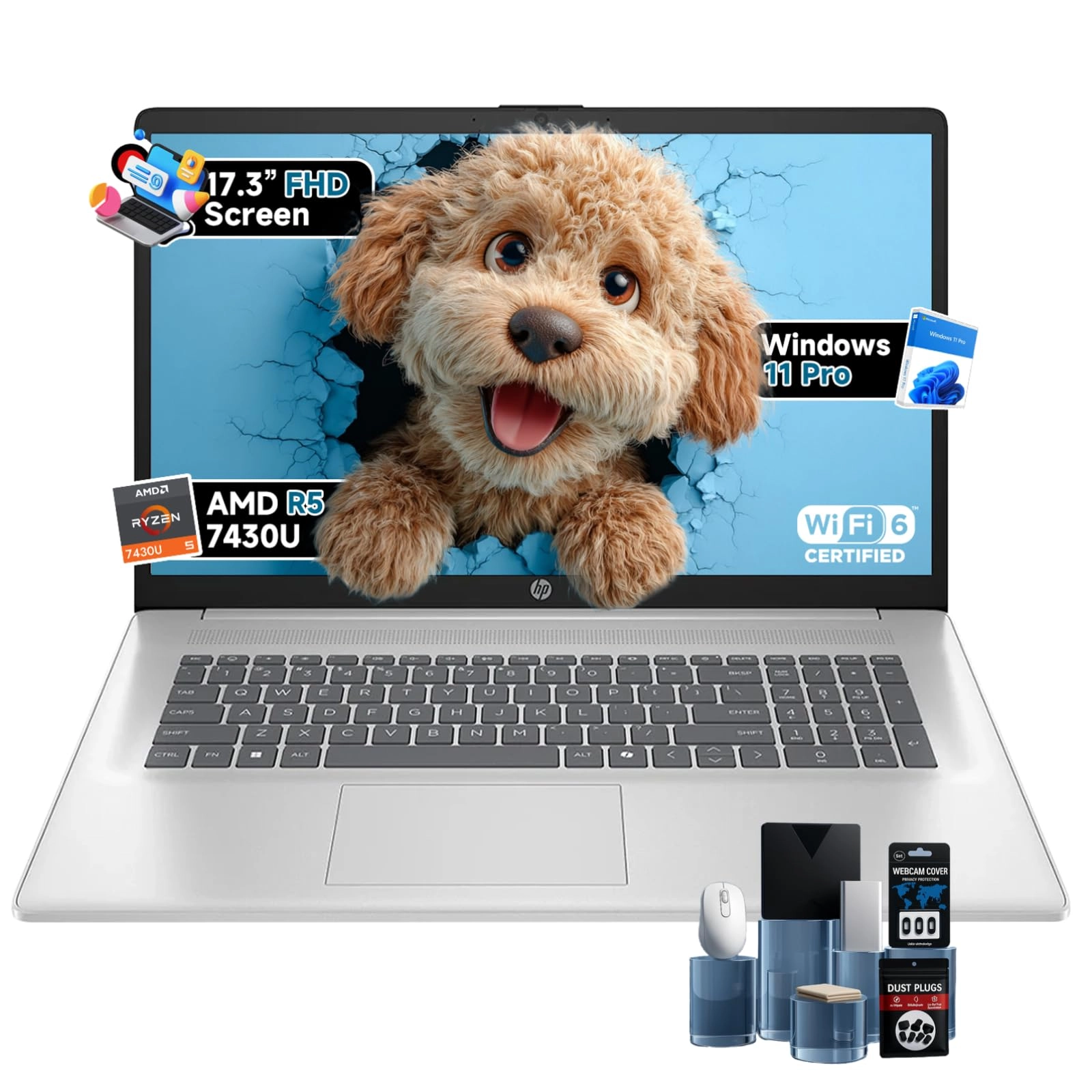 HP Laptop 17 - 17.3'' Ryzen 5-7430U 32GB DDR4 1TB SSD
