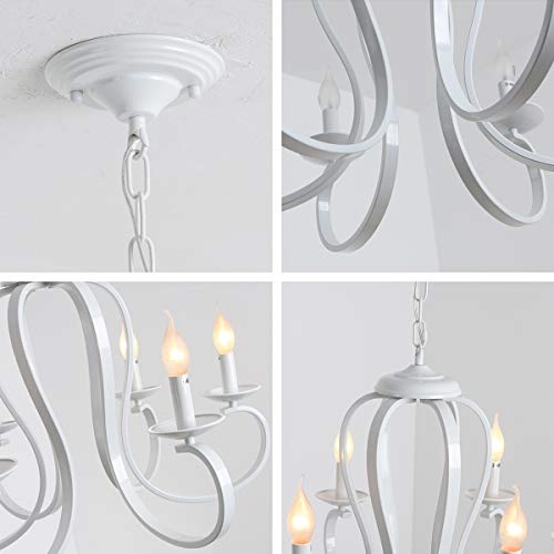 French Country Chandelier - 6-Light White